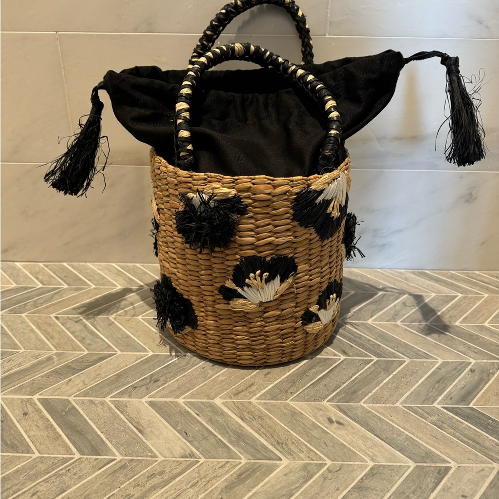 Aranaz straw tassel bucket bag - Picture 12 of 12